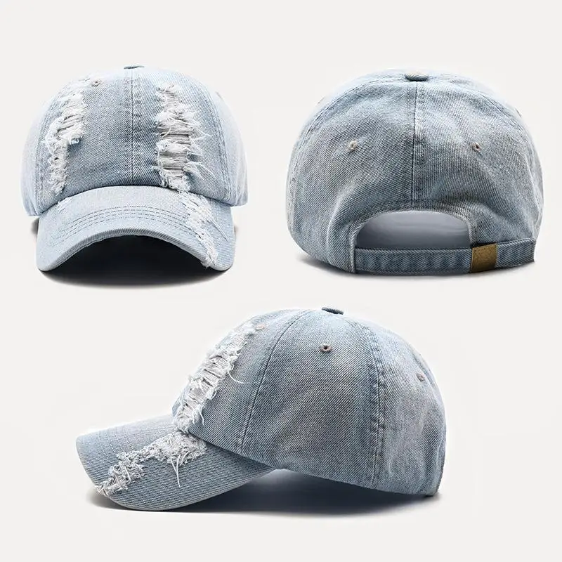 Summer Autumn Adjustable Worn Denim Cap Summer Outdoor Leisure Visor Hat Trend Hole Baseball Caps Hip Hop Sport Hats
Summer Autumn Adjustable Worn Denim Cap Summer Outdoor Leisure Visor Hat Trend Hole Baseball Caps Hip Hop Sport Hats