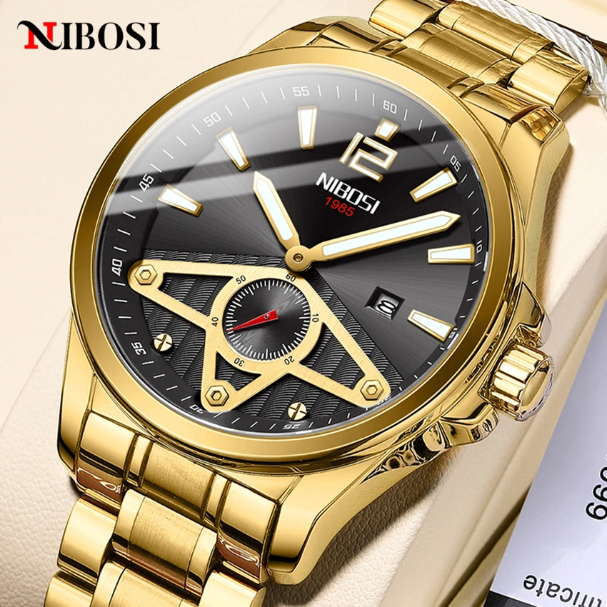 Gold New Watches Men's Luxury Top Brand NIBOSI Quartz Wristwatch Fashion Sport Causal Business Watch Male Clock Reloj Hombres
Gold New Watches Men's Luxury Top Brand NIBOSI Quartz Wristwatch Fashion Sport Causal Business Watch Male Clock Reloj Hombres