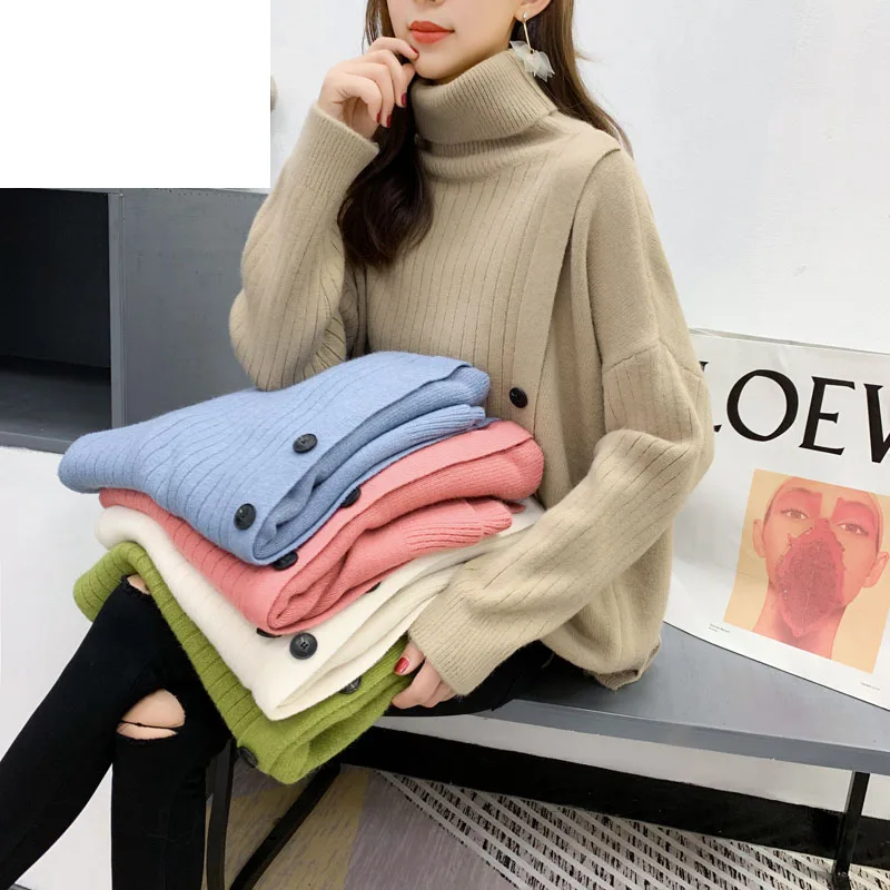 OHRYIYIE New Autumn Winter Turtleneck Long Sweaters and Pullovers Women Loose Thick Knitted Pullover Tops Ladies Oversize Jumper
OHRYIYIE New Autumn Winter Turtleneck Long Sweaters and Pullovers Women Loose Thick Knitted Pullover Tops Ladies Oversize Jumper