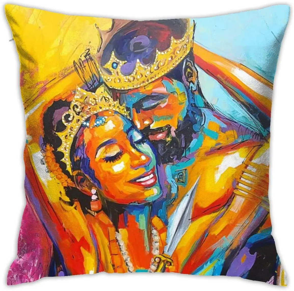 Gievszhe African American Lover Couple King and Queen Throw Pillow Covers Home Decor Zipper Cushion Pillow Case Square es
Gievszhe African American Lover Couple King and Queen Throw Pillow Covers Home Decor Zipper Cushion Pillow Case Square es