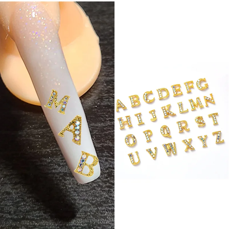 Gold Color Alloy A-Z English Letters AB Rhinestones 3D Nail Art Decorations Charms Jewelry Manicure Accessories Press On Nails
Gold Color Alloy A-Z English Letters AB Rhinestones 3D Nail Art Decorations Charms Jewelry Manicure Accessories Press On Nails