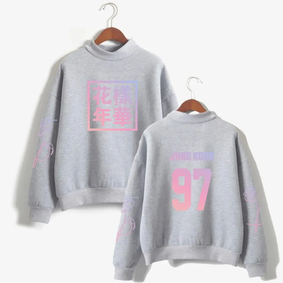 Bangtan Kpop high-necked Hoodies Sweatshirts Women Bangtan Boys Unisex Fashion Fans turtleneck Sweatshirt Black White Clothes
Bangtan Kpop high-necked Hoodies Sweatshirts Women Bangtan Boys Unisex Fashion Fans turtleneck Sweatshirt Black White Clothes