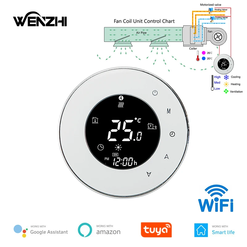 Wifi Air Conditioning Thermostat Fan Coil Unit Digital Temperature Conditioner Controller 220V Tuya Smart Life Alexa Google Home
Wifi Air Conditioning Thermostat Fan Coil Unit Digital Temperature Conditioner Controller 220V Tuya Smart Life Alexa Google Home