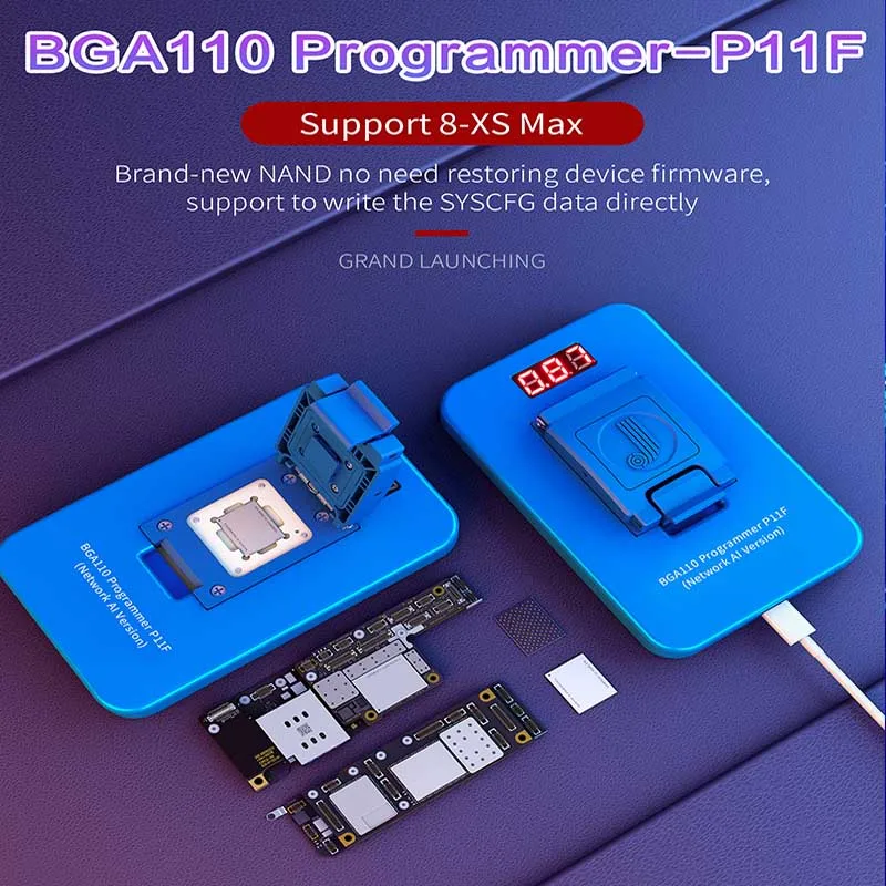Программатор JC P11 BGA110 PCIE для IP XSMAX XS XR X 8P 8 nand Flash SYSCFG ремонт и модификация