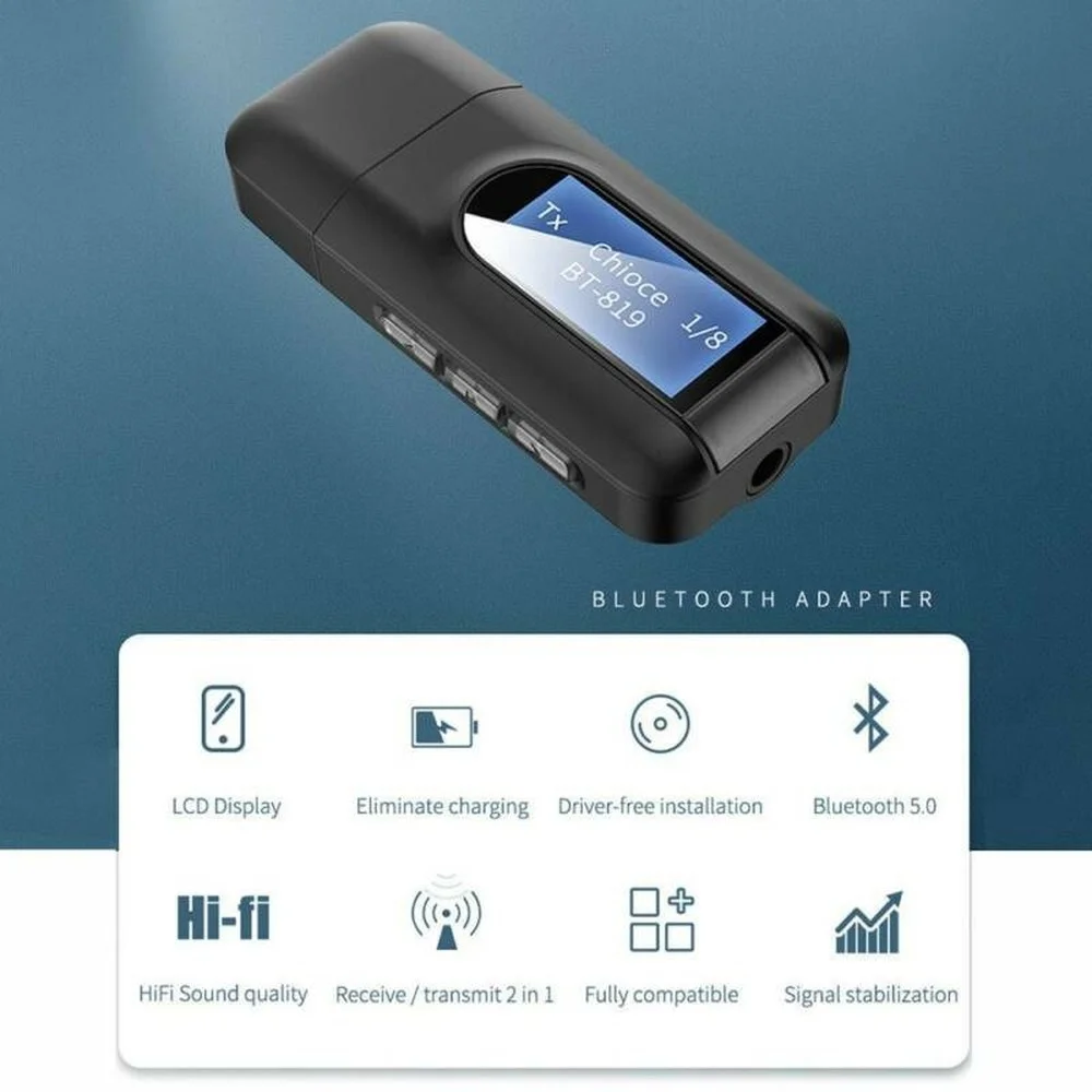 Bluetooth Receiver & Transmitter 2 IN 1 Aux Audio Adapter Wireless to 3.5mm
Bluetooth Receiver & Transmitter 2 IN 1 Aux Audio Adapter Wireless to 3.5mm