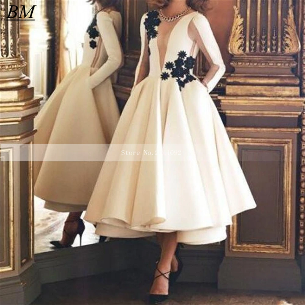 2021 Modest Arabic Ivory Short Formal Evening Dresses Elegant Full Sleeves Prom Party Gowns Robe De Soiree Custom Made BM434
2021 Modest Arabic Ivory Short Formal Evening Dresses Elegant Full Sleeves Prom Party Gowns Robe De Soiree Custom Made BM434