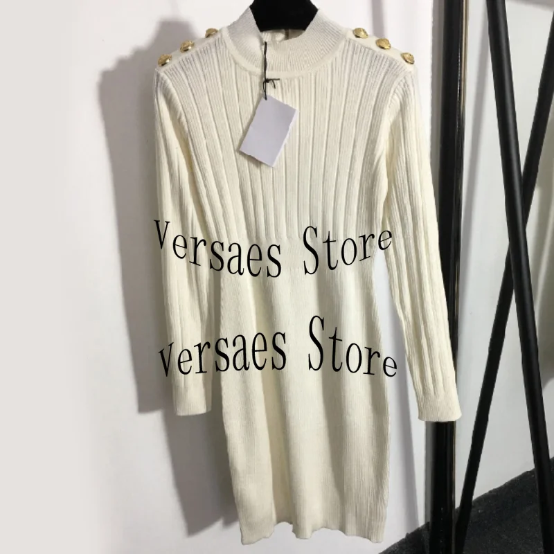 2021 deluxe design new high-end fashion metal shoulder buckle bag hip close waist thin knitted long sleeve dresses for women
2021 deluxe design new high-end fashion metal shoulder buckle bag hip close waist thin knitted long sleeve dresses for women