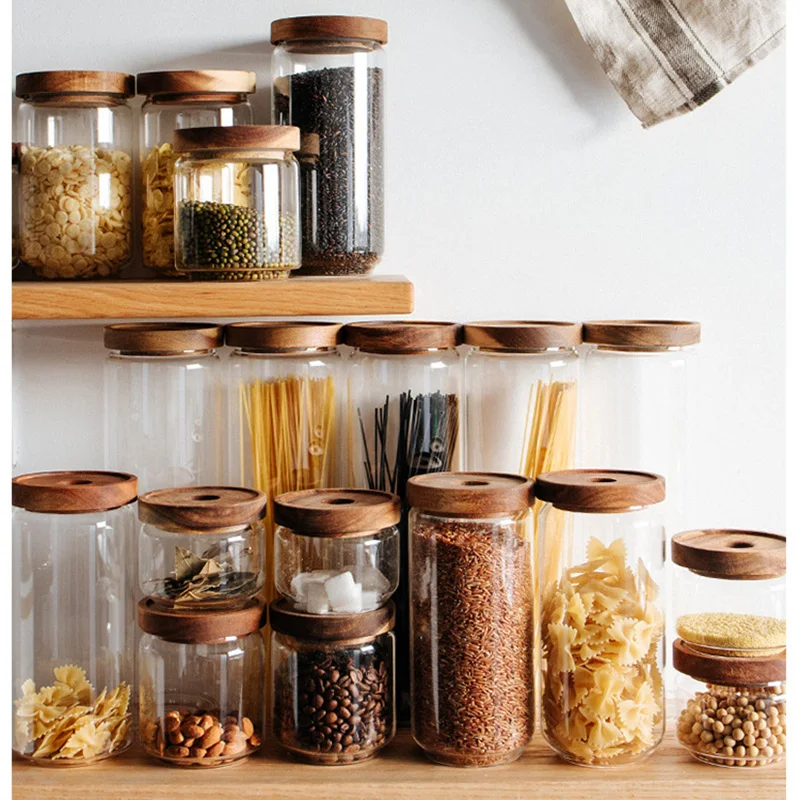 Borosilicate Glass Acacia Storage Sealed jar custom made Coffee Pot Kitchen Organize Food Spice Jar 1PC
Borosilicate Glass Acacia Storage Sealed jar custom made Coffee Pot Kitchen Organize Food Spice Jar 1PC