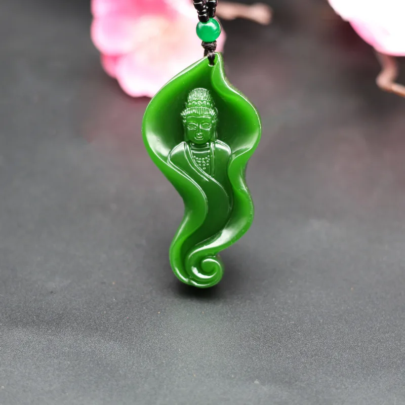 Natural Green Jade Guanyin Pendant Necklace Chinese Hand-Carved Fashion Charm Jewelry Accessories Amulet Men Women Lucky Gifts
Natural Green Jade Guanyin Pendant Necklace Chinese Hand-Carved Fashion Charm Jewelry Accessories Amulet Men Women Lucky Gifts