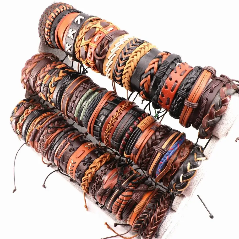 Wholesale 30pcs/Lot Handmade Mens Mix Style Vintage leather Bangle Bracelets Jewelry Cuff Bracelets For Women Size Adjustable
Wholesale 30pcs/Lot Handmade Mens Mix Style Vintage leather Bangle Bracelets Jewelry Cuff Bracelets For Women Size Adjustable