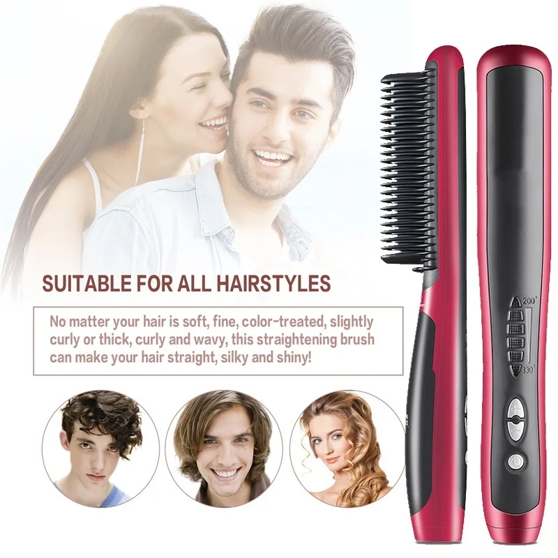 New Professional Hair Straightener Comb Electric Brush Straightening Flat Iron Styling Tools | Красота и здоровье