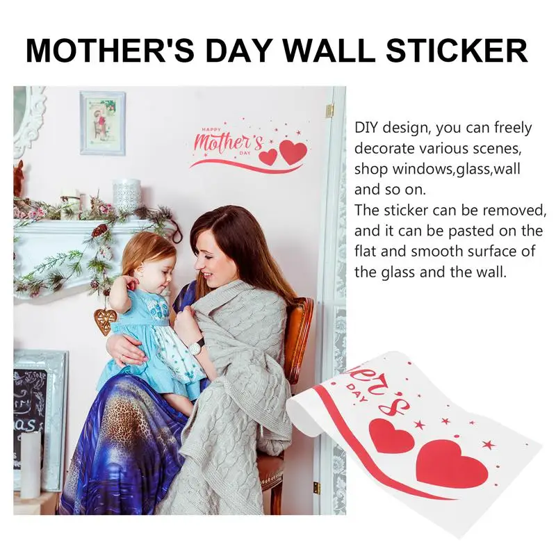1pc Wall Decal Glass Sticker Self-adhesive Decal Mother's Day Wall Sticker for Mall Festival
1pc Wall Decal Glass Sticker Self-adhesive Decal Mother's Day Wall Sticker for Mall Festival