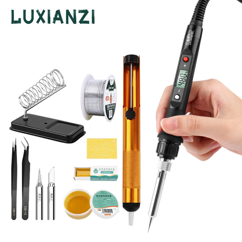 LUXIANZI 80W Digital Soldering Lron Kit Temperature Adjustable High Quality Rron Tip Welding Soldering Tip Repair Rework Tools
LUXIANZI 80W Digital Soldering Lron Kit Temperature Adjustable High Quality Rron Tip Welding Soldering Tip Repair Rework Tools