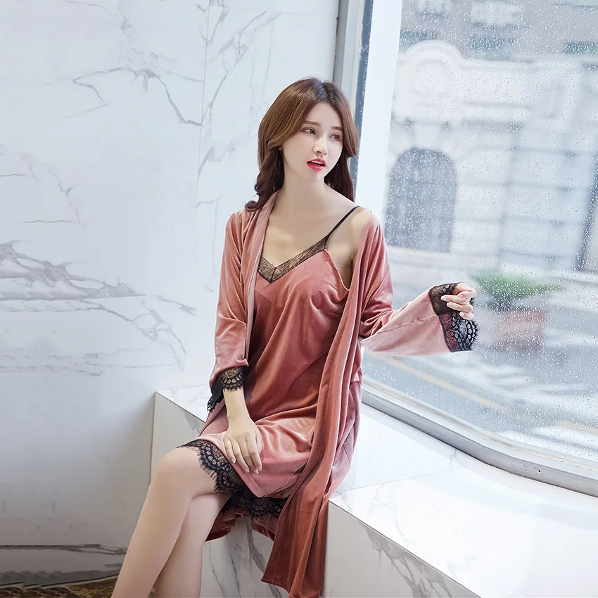 Autumn winter Sleepwear Women Sleepwear Home Wear Sexy Nighty&Robe Sleep Set Casual Warm Nightgown Kimono Bathrobe Gown
Autumn winter Sleepwear Women Sleepwear Home Wear Sexy Nighty&Robe Sleep Set Casual Warm Nightgown Kimono Bathrobe Gown