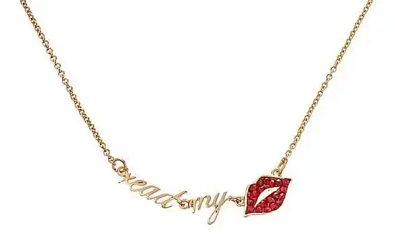 Gold Plated Red Lip Necklace
Gold Plated Red Lip Necklace