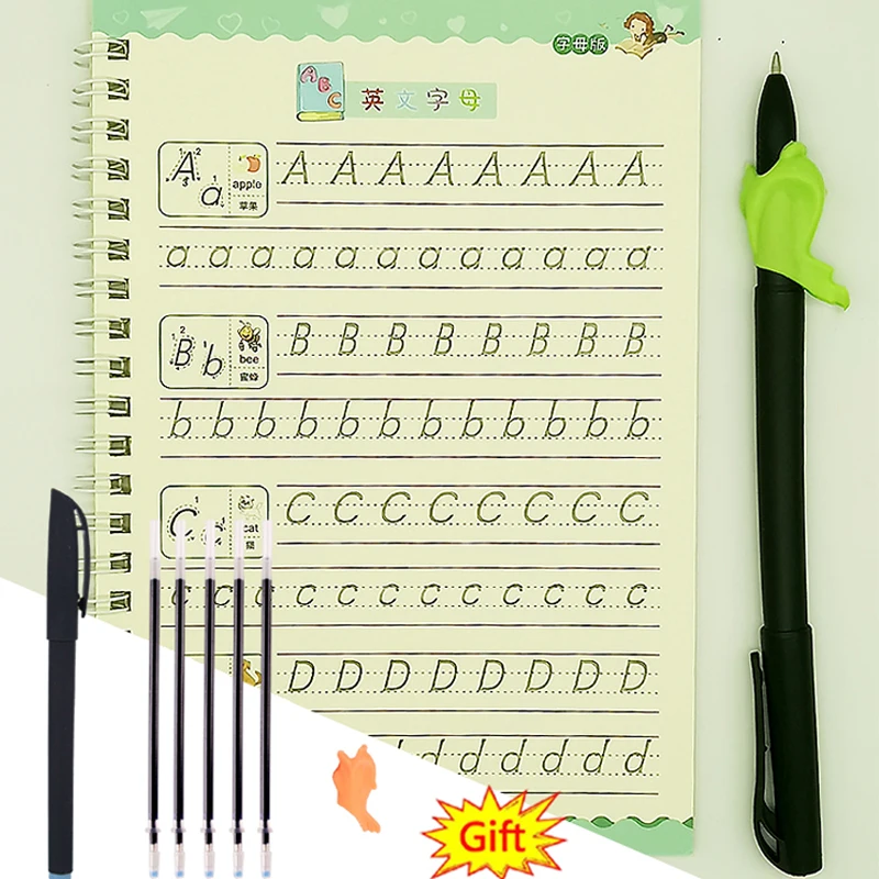 Reusable Copybook For Calligraphy Learning 26 English letters Groove Children Calligraphy Handwriting Practice Books Baby Toys
Reusable Copybook For Calligraphy Learning 26 English letters Groove Children Calligraphy Handwriting Practice Books Baby Toys