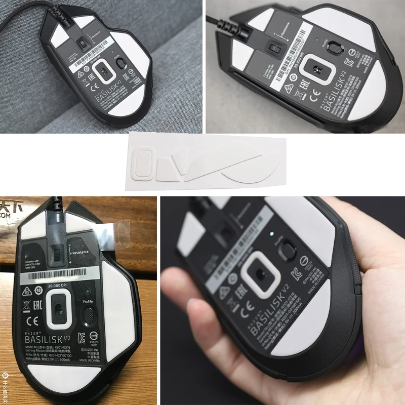 Белый коврик для мыши R58A коньков Basilisk v2 Проводная игровая мышь Arc Edge с большим