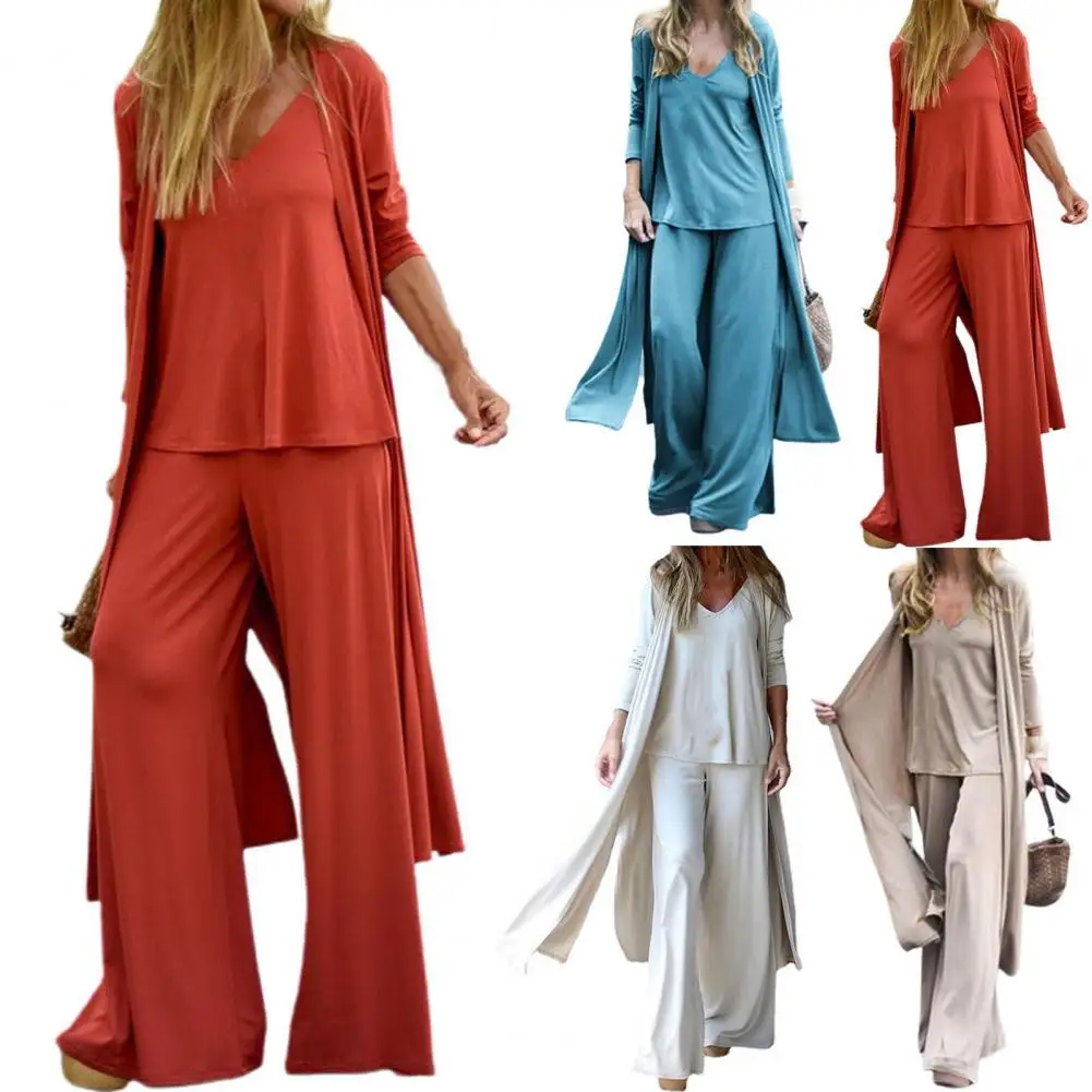 Dropshipping 3Pcs/Set Top Pants Coat Suit V Neck Cardigan Skin-friendly Long Sleeve Coat Autumn Suit for Daily Wear
Dropshipping 3Pcs/Set Top Pants Coat Suit V Neck Cardigan Skin-friendly Long Sleeve Coat Autumn Suit for Daily Wear