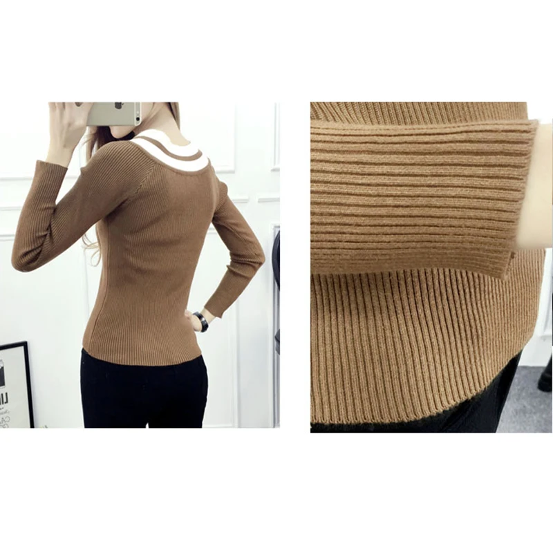 NEW Mock Neck Fashion Sweater Full Sleeve Women and Pullovers Knitted Autumn Slim Jumpers Ladies Elastic Warm Full Femme Swerate 
NEW Mock Neck Fashion Sweater Full Sleeve Women and Pullovers Knitted Autumn Slim Jumpers Ladies Elastic Warm Full Femme Swerate