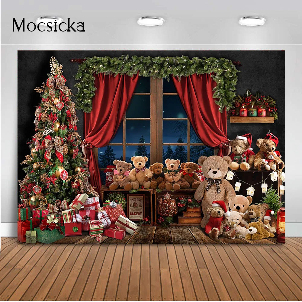Bear Toy Christmas Windows Photography Backdrop Pine Tree Gifts X-mas Holida yParty Decoration Supplies Photocall Night Sky
Bear Toy Christmas Windows Photography Backdrop Pine Tree Gifts X-mas Holida yParty Decoration Supplies Photocall Night Sky