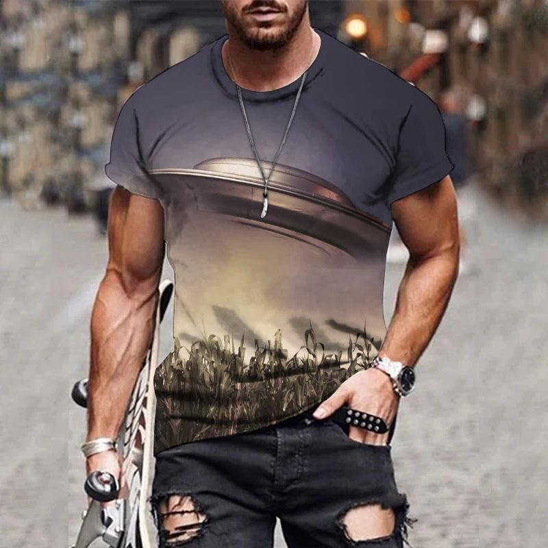 New design HD UFO science fiction men's T-shirt Street trend casual men's jacket short sleeve round neck hip hop clothing
New design HD UFO science fiction men's T-shirt Street trend casual men's jacket short sleeve round neck hip hop clothing