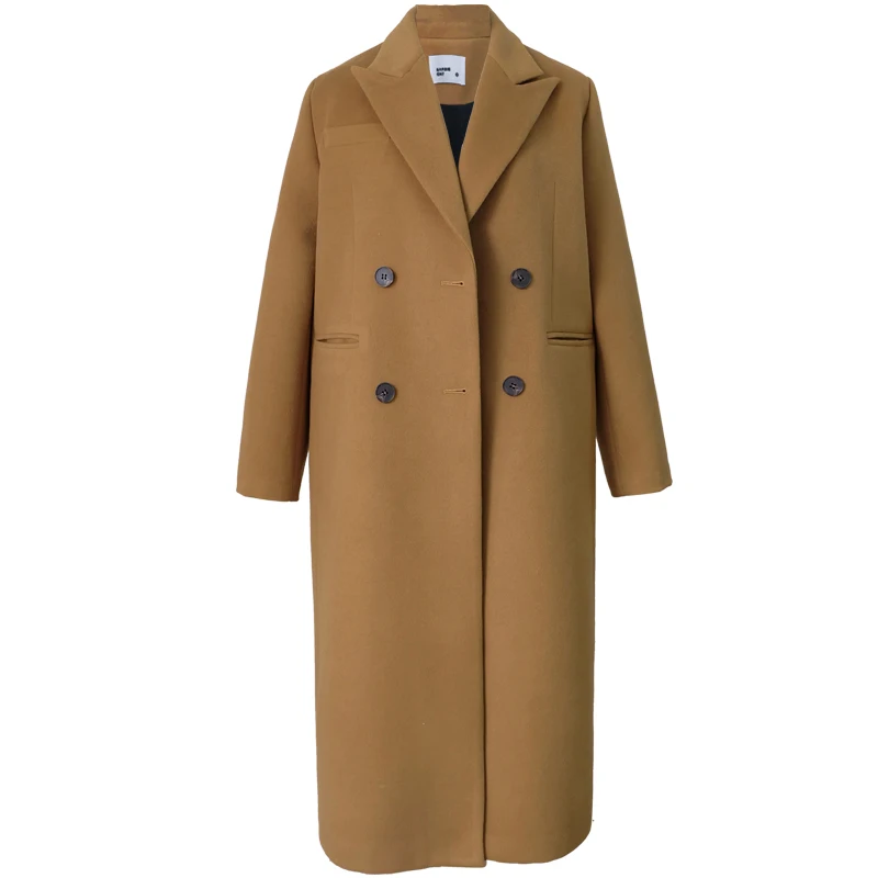 Autumn winter fashion camel thicking woolen coat women loose double breasted long overcoat
Autumn winter fashion camel thicking woolen coat women loose double breasted long overcoat
