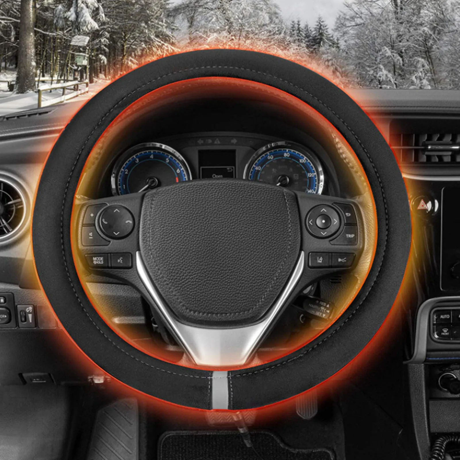 Winter Car 12V Heating Hand Warmer Leather Steering Wheel Cover Electric Protector
Winter Car 12V Heating Hand Warmer Leather Steering Wheel Cover Electric Protector