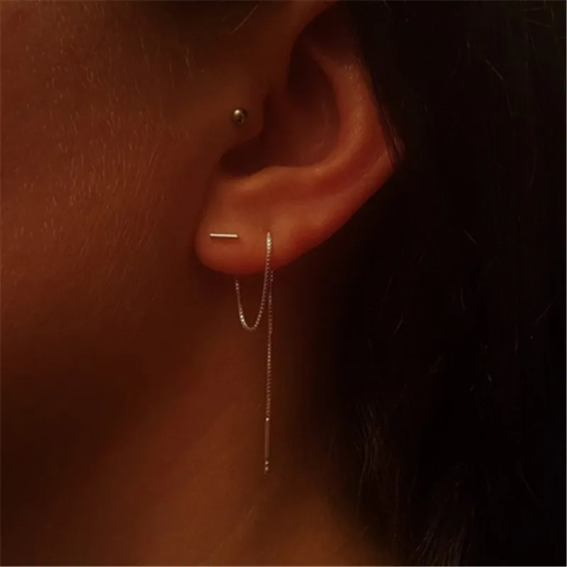 925 Sterling Silver Long Chain Piercing Stud Earrings For Women Girls Engagement Party Wedding Jewelry Oorbellen eh965
925 Sterling Silver Long Chain Piercing Stud Earrings For Women Girls Engagement Party Wedding Jewelry Oorbellen eh965