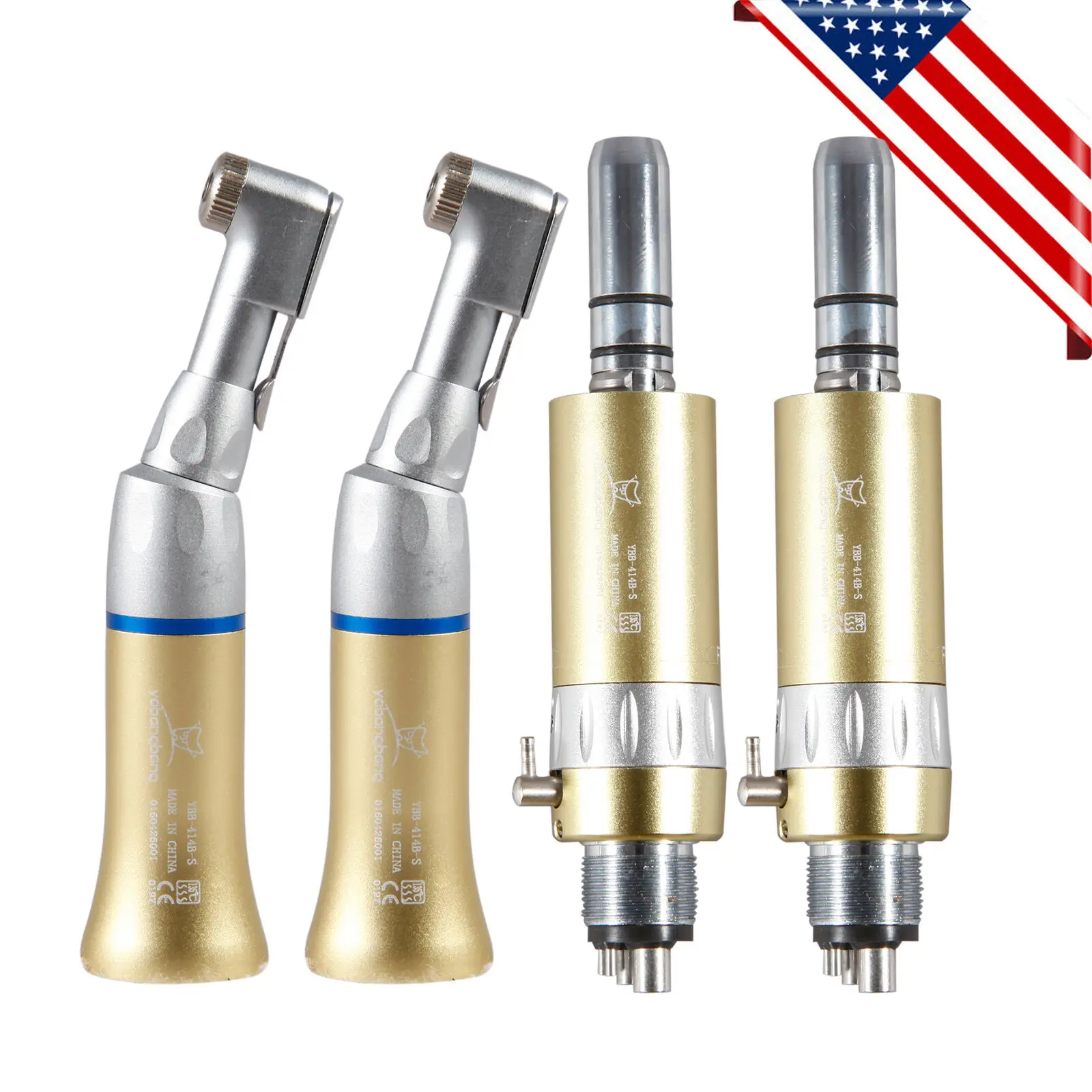 4 PCS NSK Style Dental Contra Angle Handpiece+Air Motor 4HOLE Slow Low Speed Gold Colors
4 PCS NSK Style Dental Contra Angle Handpiece+Air Motor 4HOLE Slow Low Speed Gold Colors