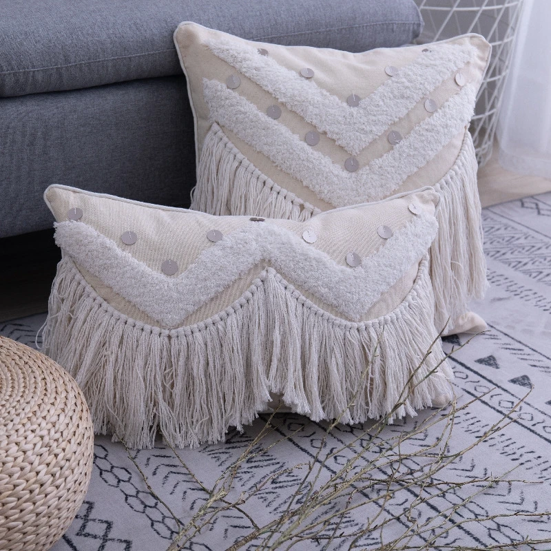 Tassel with Sequin Cushion Cover 45X45Cm/30X50Cm Bohemian Tufted Pillowcase Home Decoration for Sofa, Bedroom, Living Room
Tassel with Sequin Cushion Cover 45X45Cm/30X50Cm Bohemian Tufted Pillowcase Home Decoration for Sofa, Bedroom, Living Room