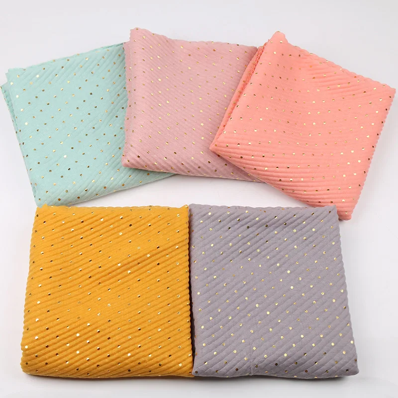 2019 Women Plain Glitter Gold Dot Viscose Shawl Scarf Lady Wrinkle Long Soft Wrap Pashminas Stole Bufandas Muslim Hijab 90*200Cm 
2019 Women Plain Glitter Gold Dot Viscose Shawl Scarf Lady Wrinkle Long Soft Wrap Pashminas Stole Bufandas Muslim Hijab 90*200Cm