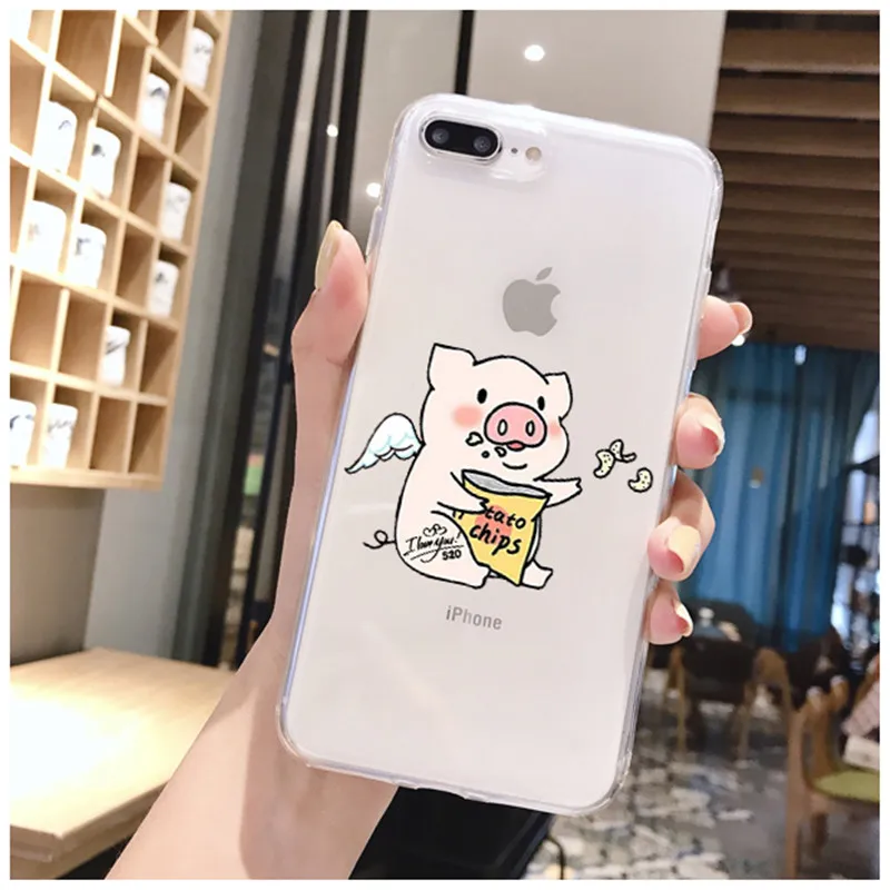 Милый мультяшный чехол для телефона с принтом свиньи Для iphone 11 12 Mini Pro max 8 7 plus SE XS Max
