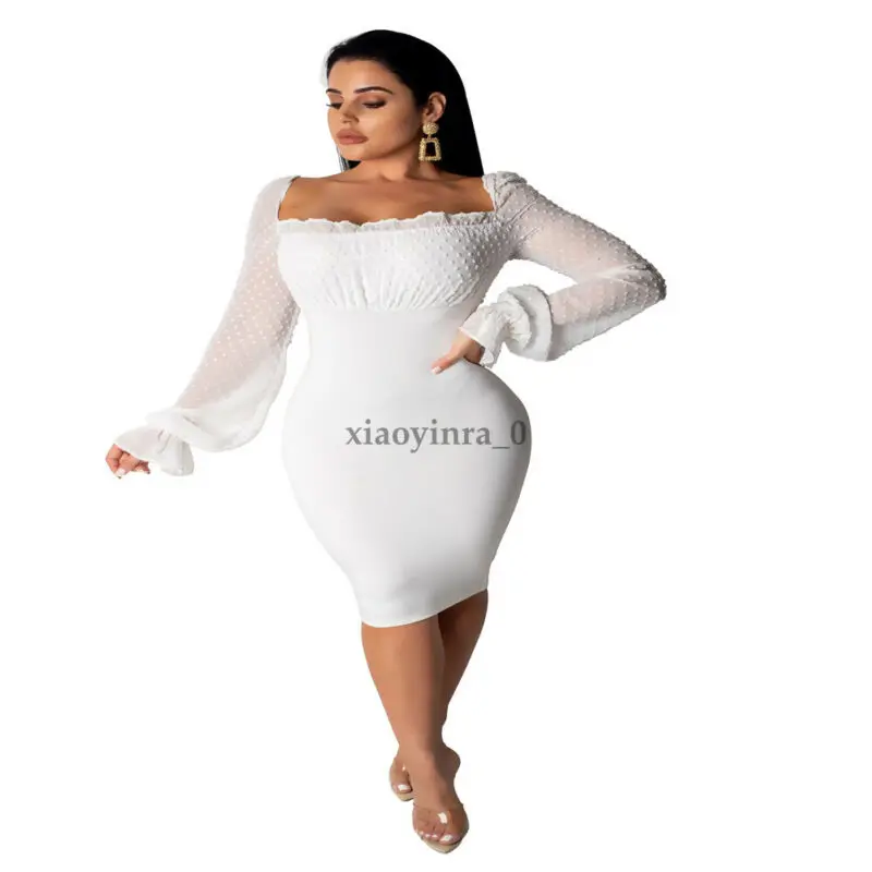 Women Puff Chiffon Long Sleeve Bodycon Dress Lady Sexy Casual Party Clubwear
Women Puff Chiffon Long Sleeve Bodycon Dress Lady Sexy Casual Party Clubwear