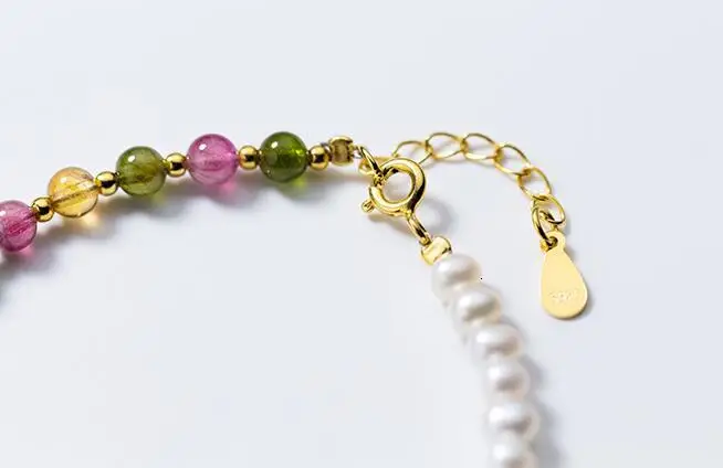 Authentic 100% Real. 925 Sterling Silver Fine Jewelry Colored tourmaline crystal &Handmade Pearl Chain Bracelet GTLS711
Authentic 100% Real. 925 Sterling Silver Fine Jewelry Colored tourmaline crystal &Handmade Pearl Chain Bracelet GTLS711