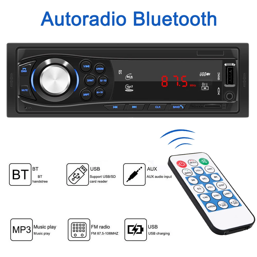 12V Car Radio Audio MP3 Player FM Stereo 1Din Autoradio BT USB Charger Caravan RV Truck Trailer Automobile Accessories Universal
12V Car Radio Audio MP3 Player FM Stereo 1Din Autoradio BT USB Charger Caravan RV Truck Trailer Automobile Accessories Universal