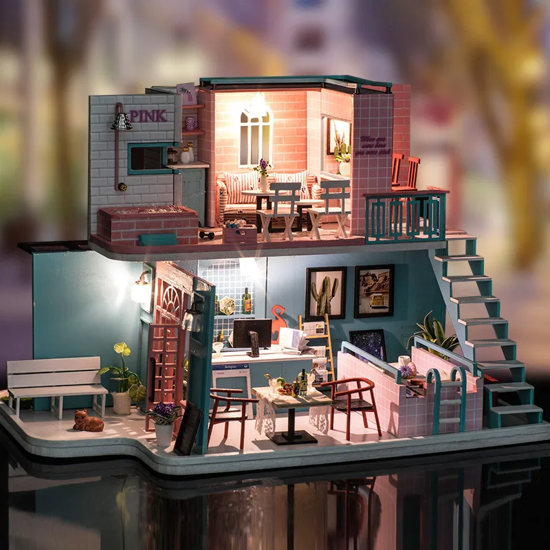 LED two-storey Cafe doll house furniture diy dollhouse wood diy doll house miniature dollhouse furniture children puzzle Toy gif
LED two-storey Cafe doll house furniture diy dollhouse wood diy doll house miniature dollhouse furniture children puzzle Toy gif
