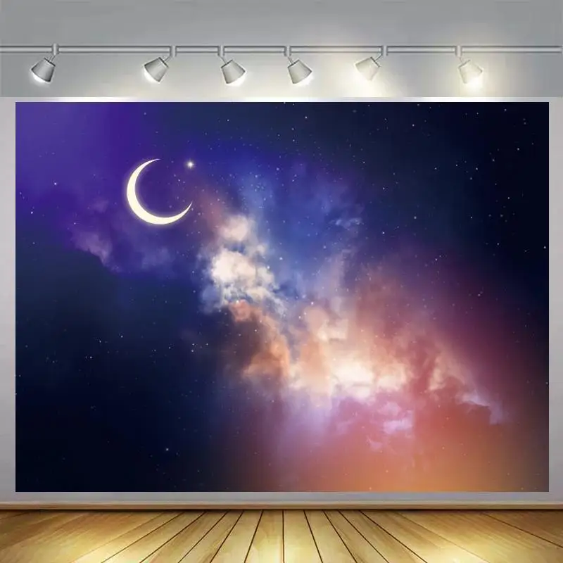 Starry Sky Star Cloud Moon Baby Birthday Party Backdrop Photography Custom Photographic Background For Photo Studio Props
Starry Sky Star Cloud Moon Baby Birthday Party Backdrop Photography Custom Photographic Background For Photo Studio Props