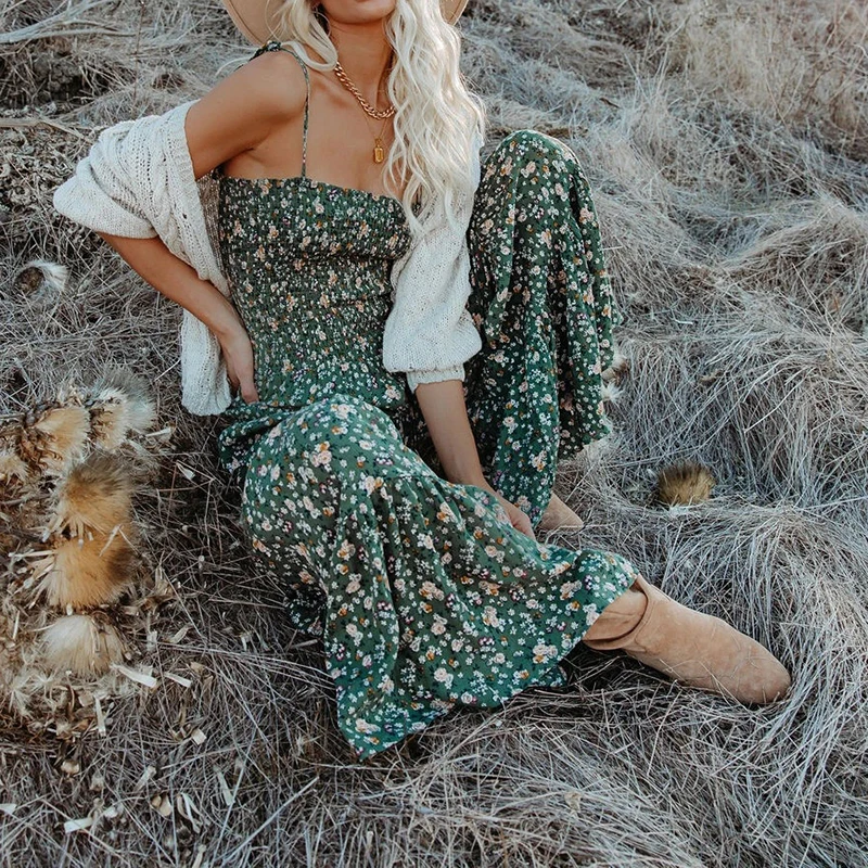 Women Floral Print Spaghetti Strap Playsuits 2021 Summer Casual Sleeveless Long Jumpsuit Female Flares Beach Playsuit Romper
Women Floral Print Spaghetti Strap Playsuits 2021 Summer Casual Sleeveless Long Jumpsuit Female Flares Beach Playsuit Romper