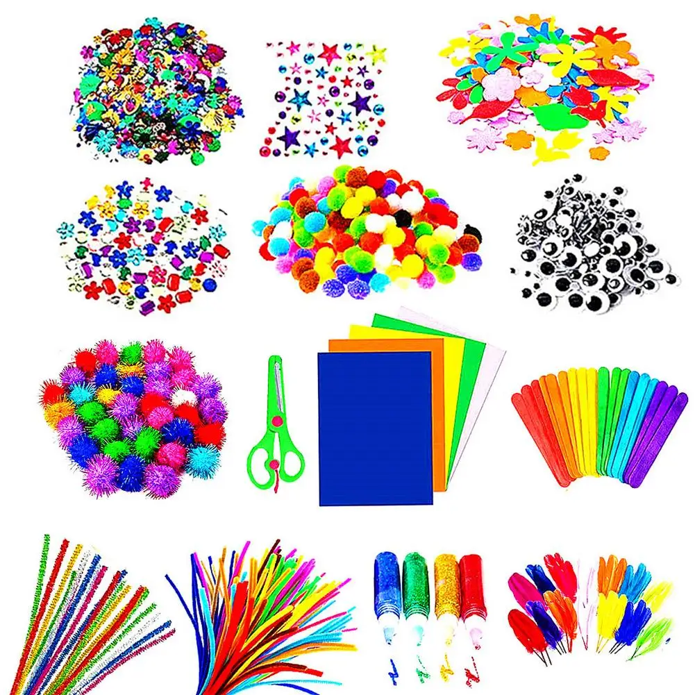 Plush Sticks Wool Pompoms Materials DIY Art Craft Kit for Kids Chenille Pipe Cleaners Children DIY Toys Doll Craft Supplies
Plush Sticks Wool Pompoms Materials DIY Art Craft Kit for Kids Chenille Pipe Cleaners Children DIY Toys Doll Craft Supplies
