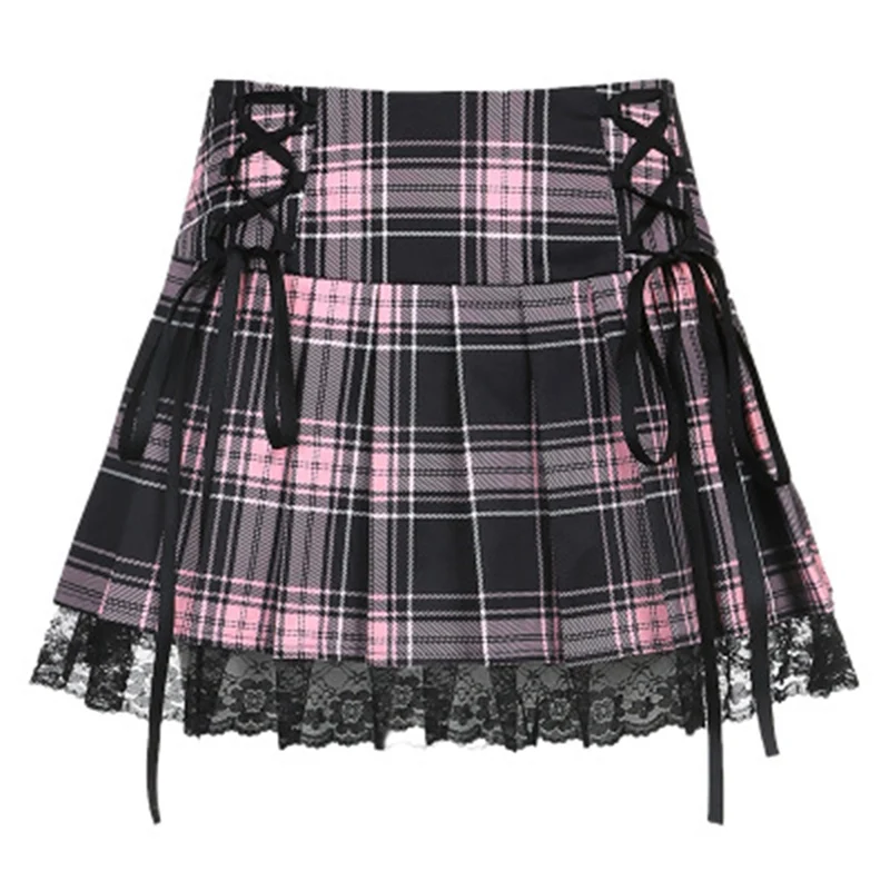 MoneRffi Lace Up Goth Y2K Woman Mini Skirt Pink Stripe Plaid Lace Trim Pleated Skirt Punk Dark Academia Aesthetic E Girl Clothes
MoneRffi Lace Up Goth Y2K Woman Mini Skirt Pink Stripe Plaid Lace Trim Pleated Skirt Punk Dark Academia Aesthetic E Girl Clothes
