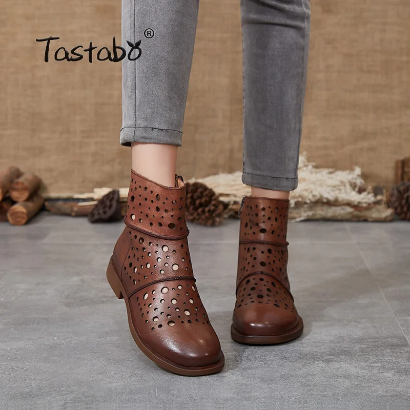 Tastabo Genuine Leather Women's nude boots Casual style Hollow comfortable women's sandals S2609 Brown Caramel Joker shoes
Tastabo Genuine Leather Women's nude boots Casual style Hollow comfortable women's sandals S2609 Brown Caramel Joker shoes