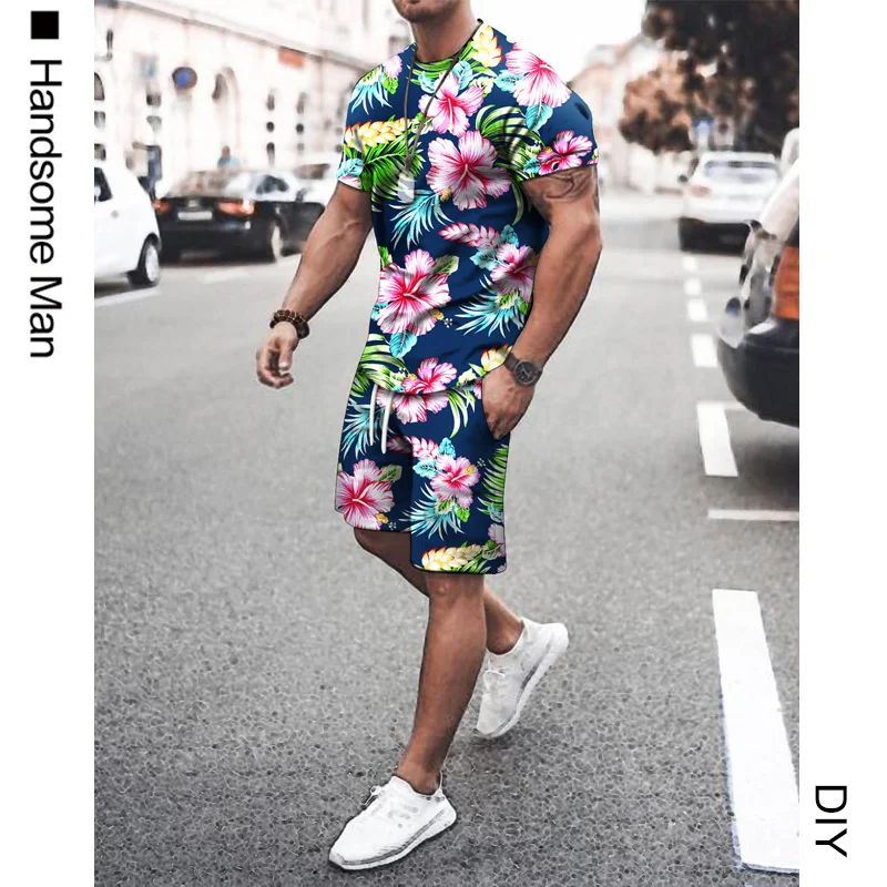2021 Summer 2-piece Sets New Floral Print Tropical Fashion Trend Men's Street Casual Slim Shorts Set Cotton Short Sleeve T-shirt
2021 Summer 2-piece Sets New Floral Print Tropical Fashion Trend Men's Street Casual Slim Shorts Set Cotton Short Sleeve T-shirt