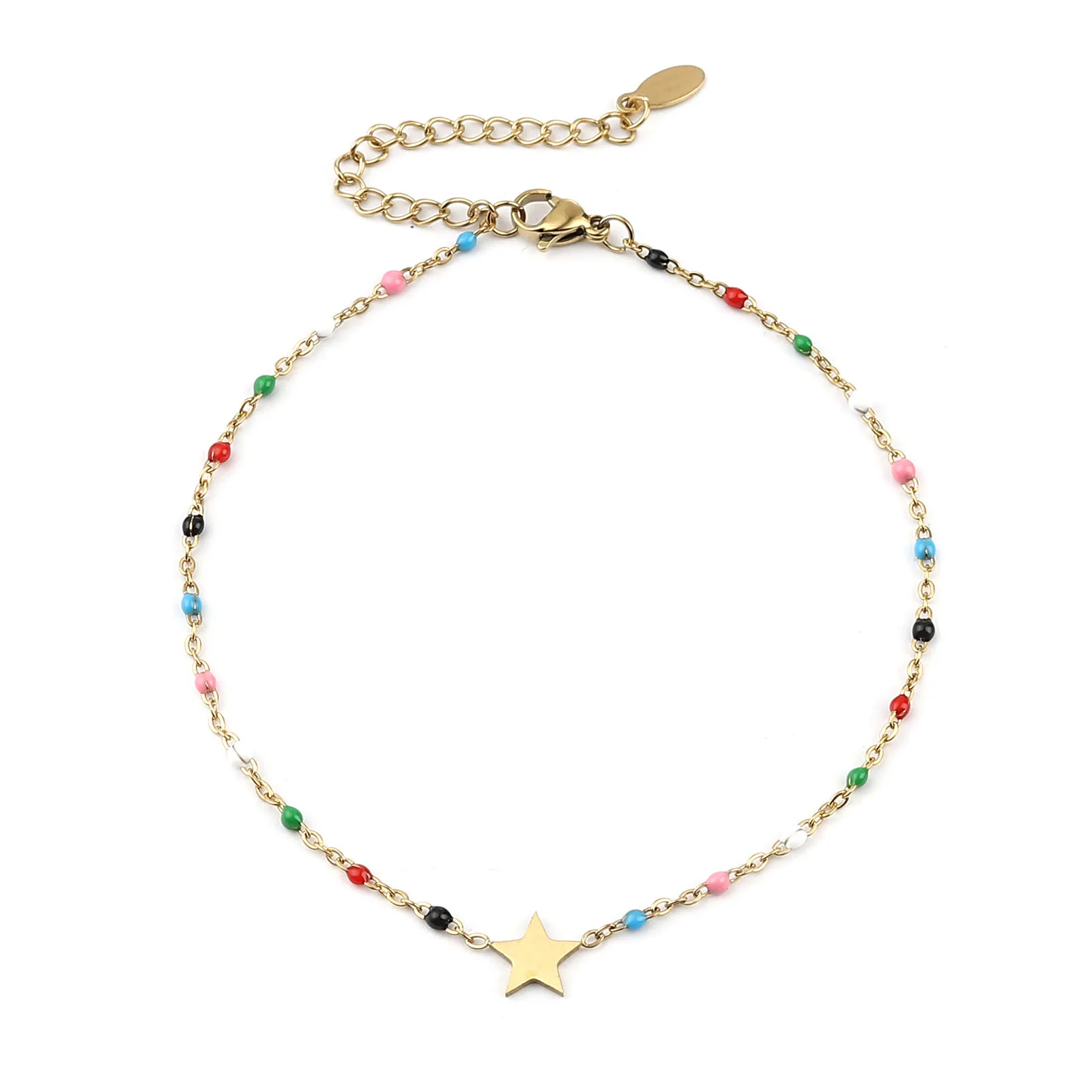 Fashion Stainless Steel Anklet For Women Gold Color Enamel Chain Anklets Bracelet on the Leg 23cm(9") long Jewelry Gift, 1 Piece
Fashion Stainless Steel Anklet For Women Gold Color Enamel Chain Anklets Bracelet on the Leg 23cm(9") long Jewelry Gift, 1 Piece