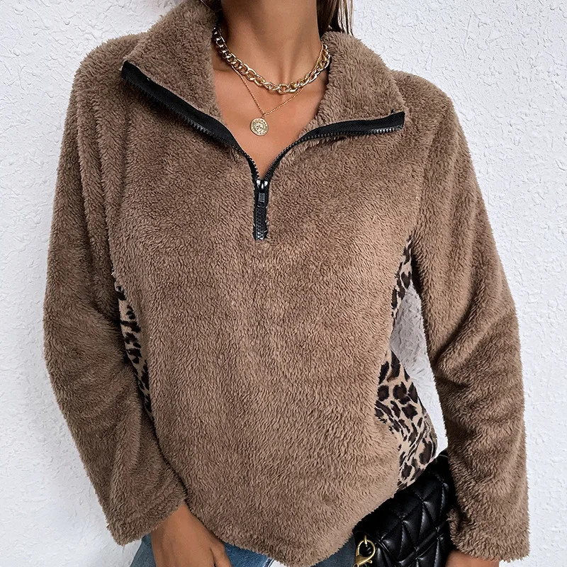 Autumn and winter 2021 new Lapel women's sweater stitched leopard long sleeve women's sweater
Autumn and winter 2021 new Lapel women's sweater stitched leopard long sleeve women's sweater