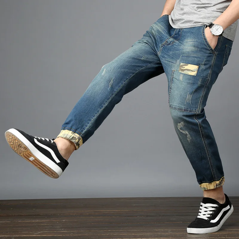 Фото Джинсы мужские длинные стрейчевые Всесезонные брюки из хлопка большие размеры 28