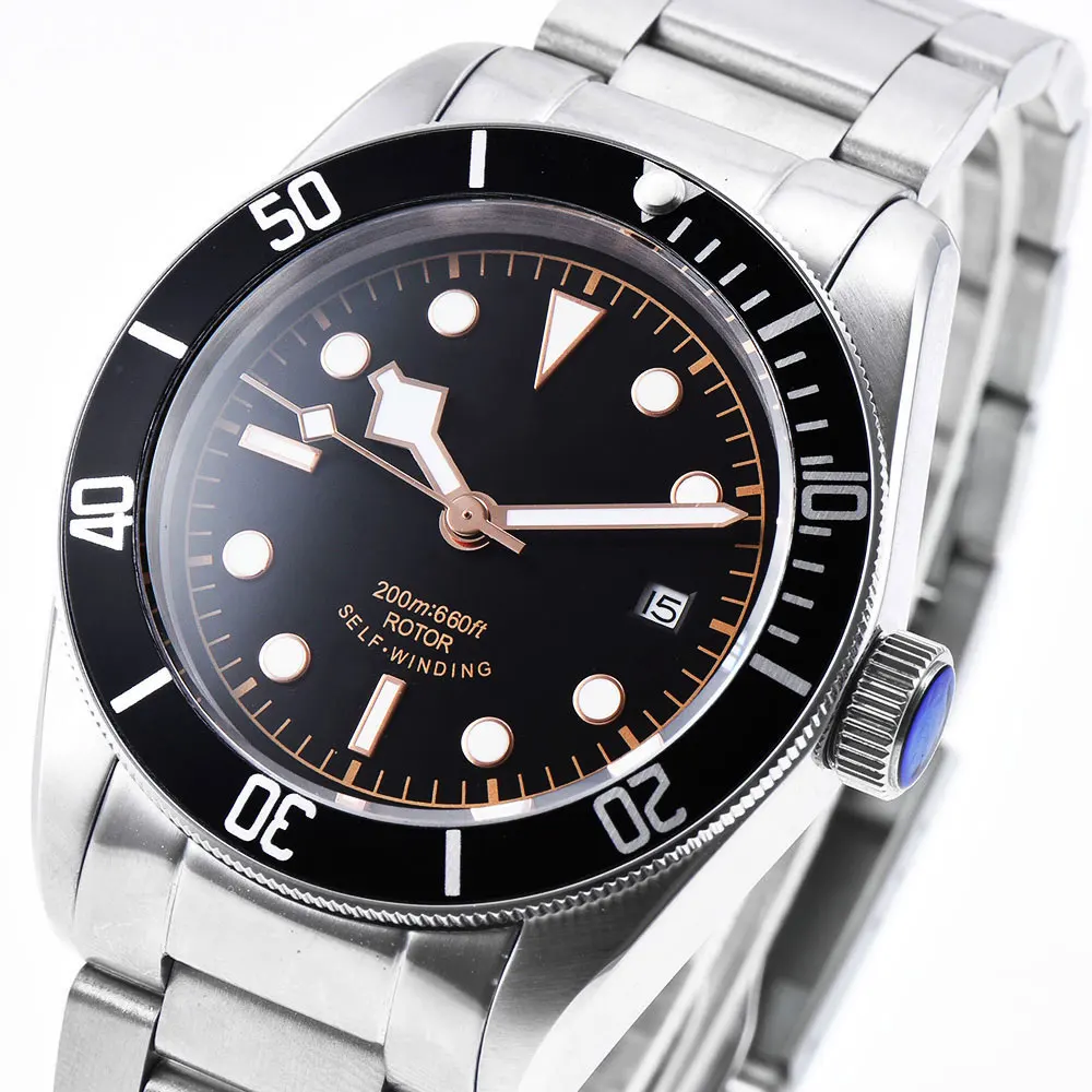 Mens Watch Black Bezel 41MM NH35 SS Steel Bands Movement Sapphire Glass Luminou Waterproof Swim Automatic Mechanical Watch
Mens Watch Black Bezel 41MM NH35 SS Steel Bands Movement Sapphire Glass Luminou Waterproof Swim Automatic Mechanical Watch