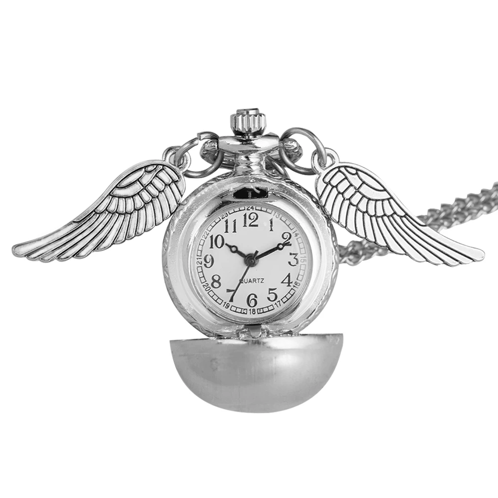 Vintage Silver Ball Shaped Attractive Two Small Wings Design Pocket Watch Classic Quartz Necklace Pendant Watch for Women
Vintage Silver Ball Shaped Attractive Two Small Wings Design Pocket Watch Classic Quartz Necklace Pendant Watch for Women