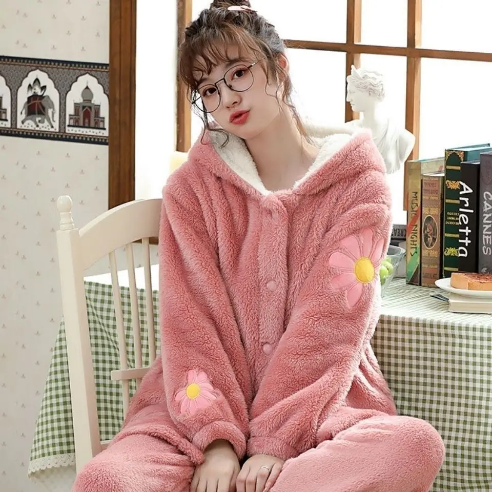 Домашняя одежда из кораллового флиса с капюшоном и длинным рукавом, комплект для сна, фланелевый Пижамный костюм, новая осенняя одежда для с...
Домашняя одежда из кораллового флиса с капюшоном и длинным рукавом, комплект для сна, фланелевый Пижамный костюм, новая осенняя одежда для с...
