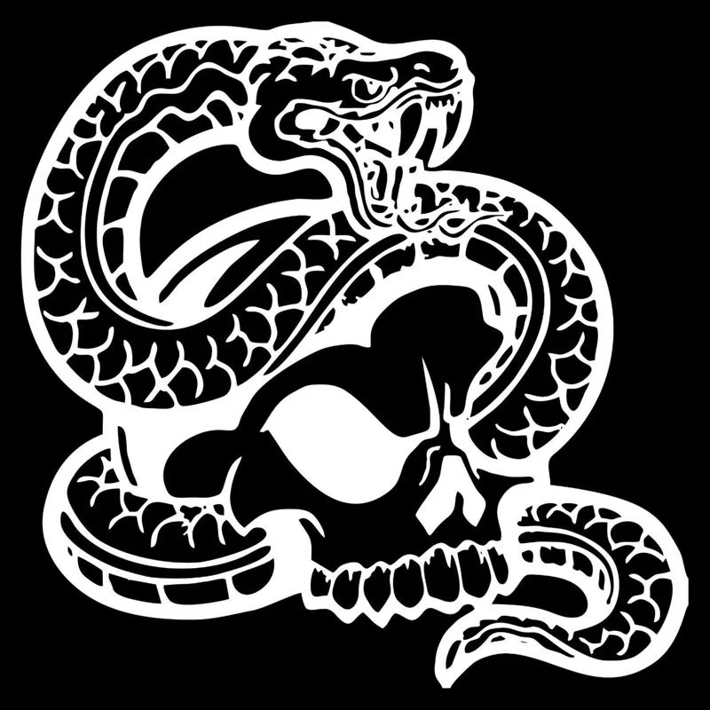 16.5*16.4CM Scary Skull Skeleton Head Snake Car Styling Vinyl Racing Car Stickers And Decal Black/Silver C9-1920
16.5*16.4CM Scary Skull Skeleton Head Snake Car Styling Vinyl Racing Car Stickers And Decal Black/Silver C9-1920