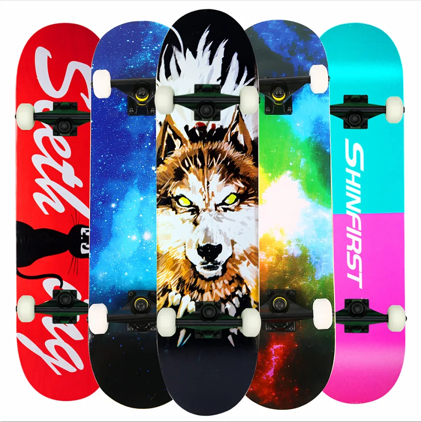 Adult Four-Wheel ABEC - 7 Double Snubby Maple Skateboard Deck Roller Truck Skates Longboard on 4 Wheels Penny Board Printing 
Adult Four-Wheel ABEC - 7 Double Snubby Maple Skateboard Deck Roller Truck Skates Longboard on 4 Wheels Penny Board Printing
